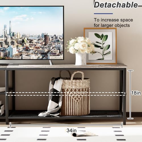 Katrawu 70" Industrial Style TV Stand Console - Image 4