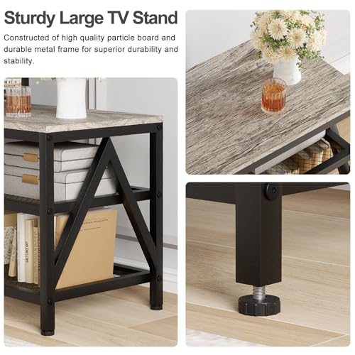 Katrawu 70" Industrial Style TV Stand Console - Image 5