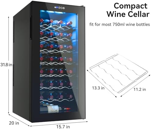 Kerilyn 32 Bottle Wine Fridge, 2.75Cu.Ft - Image 5