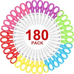BURVAGY Kids Blunt-Tip Scissors, 180-Pack