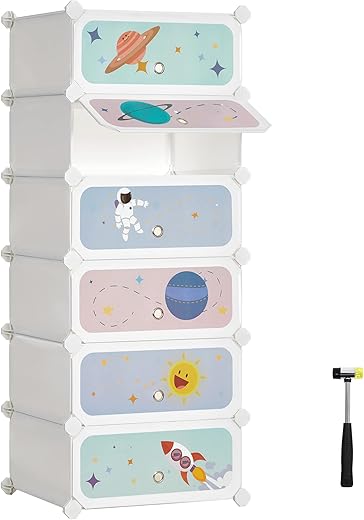 SONGMICS Kids' Shoe Rack With Doors, ULPC904W01