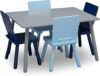 Delta Children Kids Table And 4 Chair Set, Grey/Blue