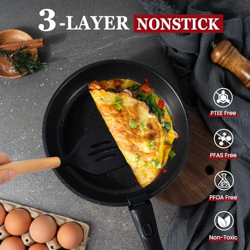 Kikcoin 20 Pcs Nonstick Cookware Set With Removable Handles - Image 4