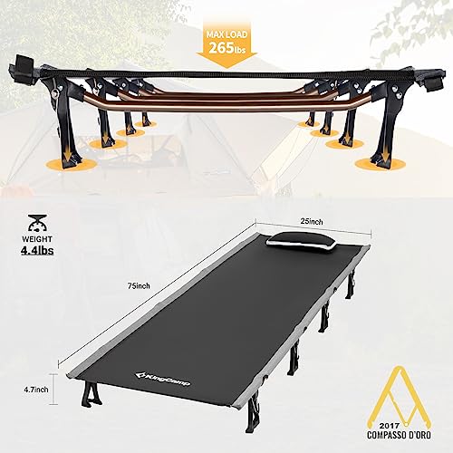 KingCamp Camping Cot, Folding Portable Heavy Duty - Image 2