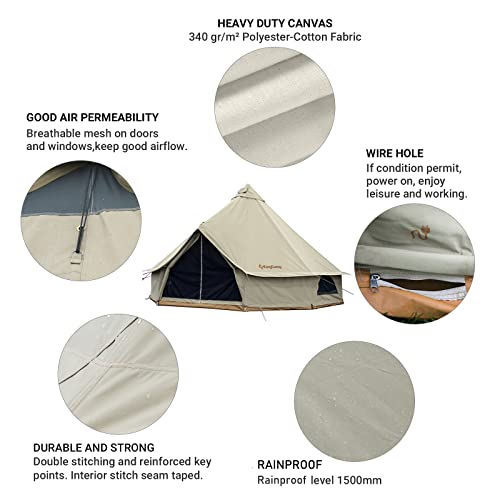 KingCamp Canvas Bell Tent For Camping, 4 Seasons - Image 3