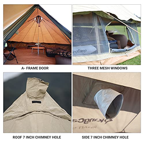 KingCamp Canvas Bell Tent For Camping, 4 Seasons - Image 4
