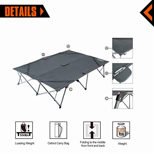 KingCamp Double Camping Cot With Wheeled Bag - Image 3