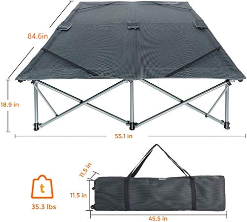 KingCamp Double Camping Cot With Wheeled Bag - Image 2