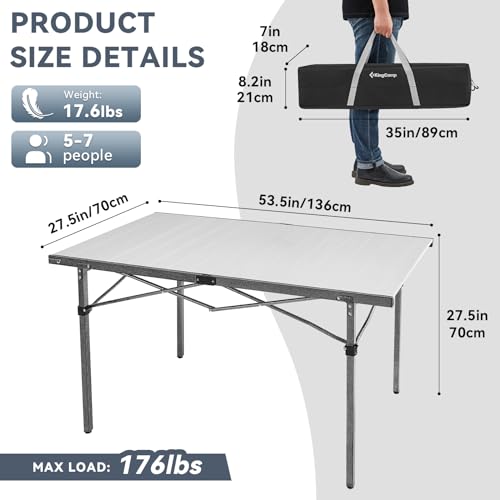 KingCamp Folding Portable Aluminum Roll Up Table - Image 3