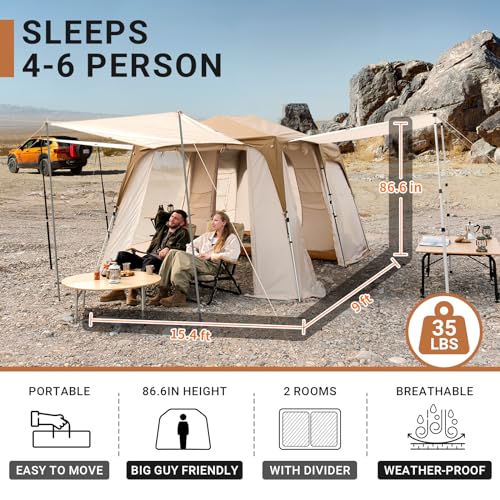 KingCamp Instant Cabin Tent With 3 Awnings - Image 4