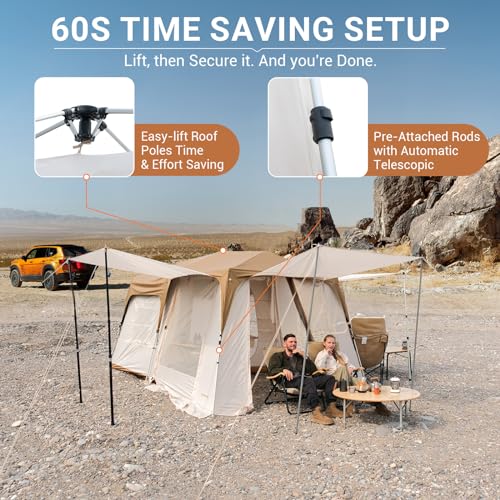 KingCamp Instant Cabin Tent With 3 Awnings - Image 2