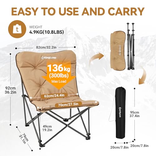 KingCamp Oversized Comfy Butterfly Folding Chair - Image 2