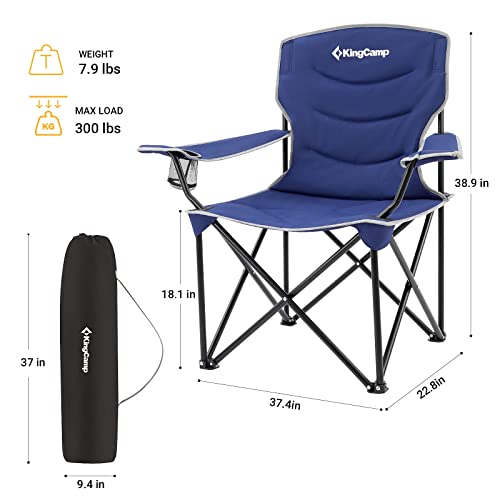 KingCamp Oversized Folding Camping Chair, Blue - Image 3