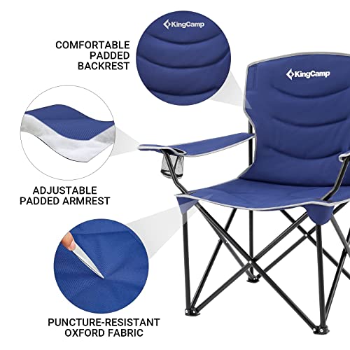 KingCamp Oversized Folding Camping Chair, Blue - Image 5