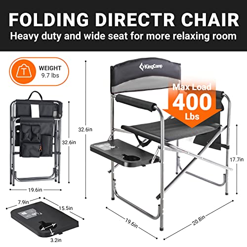 KingCamp Padded Outdoor Director Chair, Grey (2-Pack) - Image 3