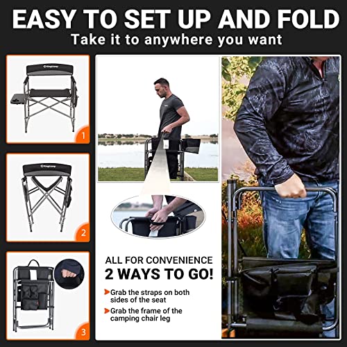 KingCamp Padded Outdoor Director Chair, Grey (2-Pack) - Image 5
