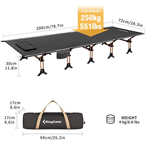 KingCamp Ultralight Oversized Folding Camping Cot - Image 2