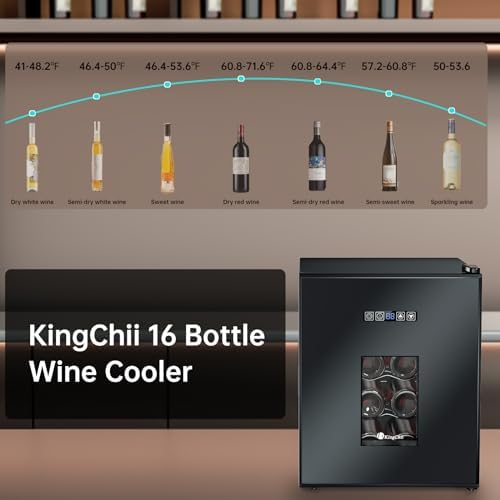 KingChii 16 Bottle Wine Cooler, Freestanding Fridge - Image 5