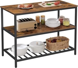 VASAGLE Kitchen Island With 3 Shelves, UKKI01BX
