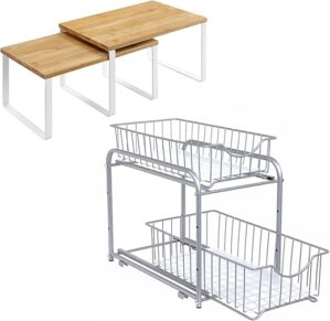 SONGMICS Kitchen Shelves & Cabinet Organizer Bundle UKCS02NW UKCS017E01