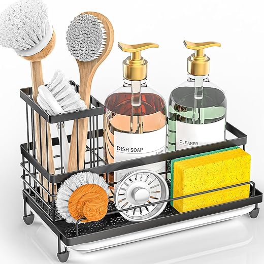Cisily Kitchen Sink Caddy Organizer, Rustproof Non-Slip