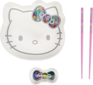Bioworld Kitty Head Sushi Plate With Chopsticks