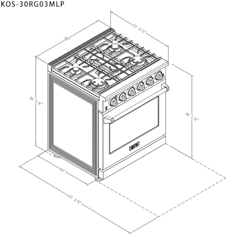 KOSTCH 30 Inch Pro-Style Propane Gas Range - KOS-30RG03MLP - Image 5