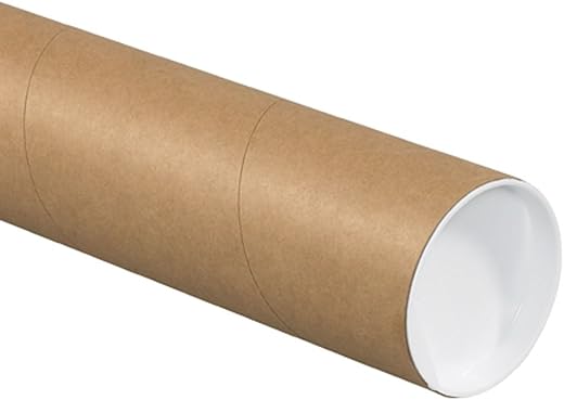 Aviditi Kraft Mailing Tubes with Caps, 4" x 42