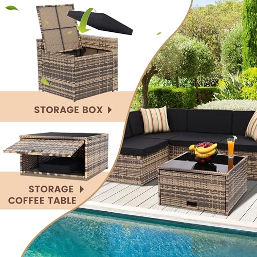 KROFEM 8-Piece Outdoor Wicker Patio Furniture Set - Image 4