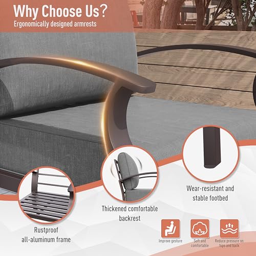 Kurapika Aluminum Patio Furniture Set With Fire Pit - Image 3