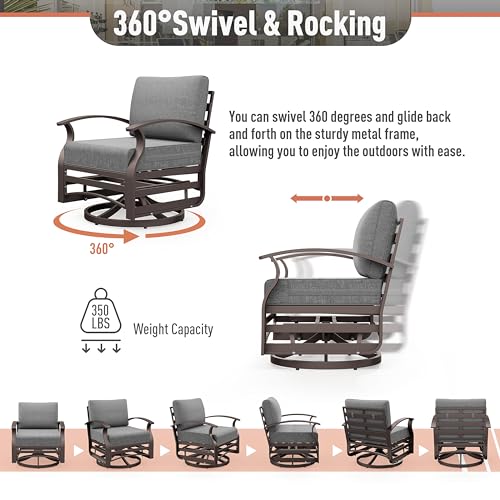 Kurapika Aluminum Patio Furniture Set With Fire Pit - Image 5