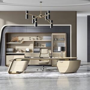DLCQIJI L-Shaped Executive Desk With Drawers