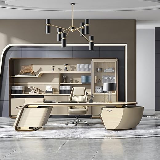 DLCQIJI L-Shaped Executive Desk With Drawers