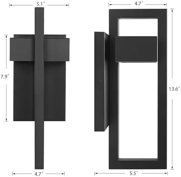 LamQee Modern LED Outdoor Wall Sconce, Matte Black - Image 5