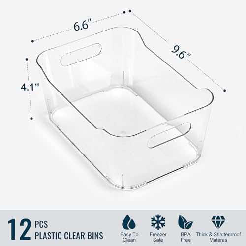 LANDNEOO Clear Plastic Storage Bins, 12 Pack - Image 3