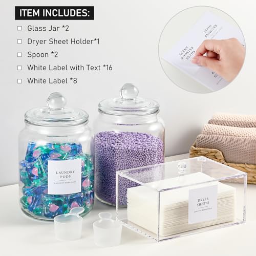 LANDNEOO Glass Jars And Dryer Sheet Holder - Image 2