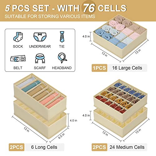 LANDNEOO Sock Underwear Organizer Drawer Dividers - Image 2