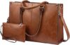 LOVEVOOK Laptop Tote Bag, 15.6 Inch Vintage Briefcase