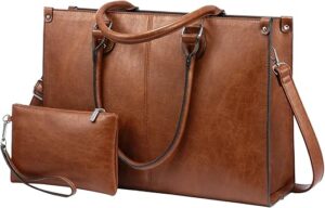 LOVEVOOK Laptop Tote Bag, 15.6 Inch Vintage Briefcase