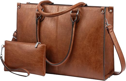 LOVEVOOK Laptop Tote Bag, 15.6 Inch Vintage Briefcase