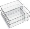 Criusia Large Clear Plastic Drawer Organizer Trays