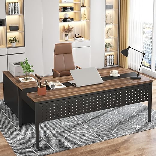 Tribesigns Large Executive L-Shaped Office Desk Combo