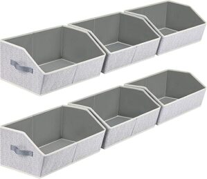 Homsorout Large Fabric Closet Organizer Bins, Light Grey