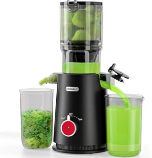 ECOSELF Large Feed Chute Masticating Juicer (Red)