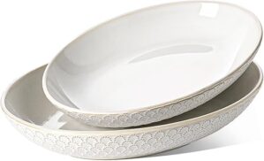 LE TAUCI Large Oval Ceramic Serving Platters Set