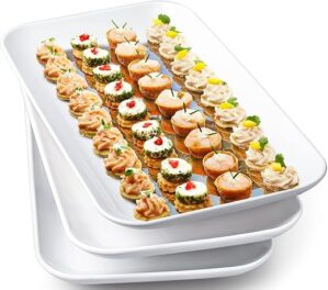 DELLING Large White Rectangular Serving Platters