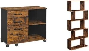 VASAGLE Lateral File Cabinet & 5-Tier Bookshelf UOFC041B01 & ULBC62BX