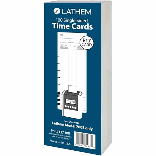 Lathem Model 700E Clock Time Cards - Image 2