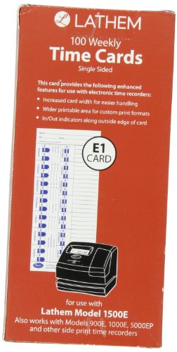 Lathem Time Cards For Electronic Side-Print Clocks - Image 2
