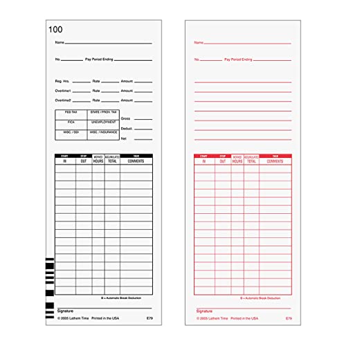 Lathem Universal Payroll/Job Time Cards, E79-100 - Image 2